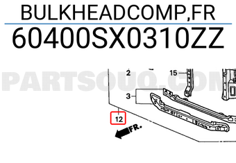 Honda 60400SX0310ZZ BULKHEADCOMP,FR