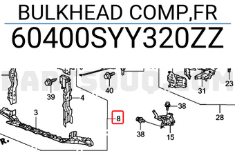 Honda 60400SYY320ZZ BULKHEAD COMP,FR