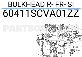 Honda 60411SCVA01ZZ BULKHEAD R- FR- SI