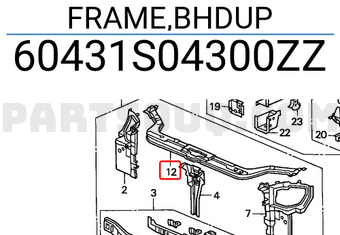 Honda 60431S04300ZZ FRAME,BHDUP