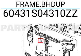 Honda 60431S04310ZZ FRAME,BHDUP
