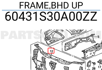 Honda 60431S30A00ZZ FRAME,BHD UP