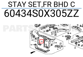 Honda 60434S0X305ZZ STAY SET,FR BHD C