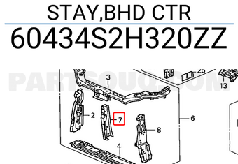 Honda 60434S2H320ZZ STAY,BHD CTR