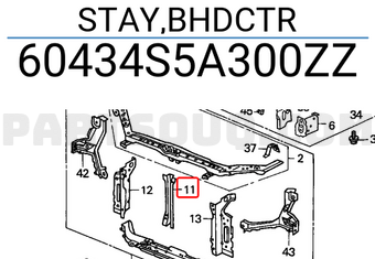 Honda 60434S5A300ZZ STAY,BHDCTR