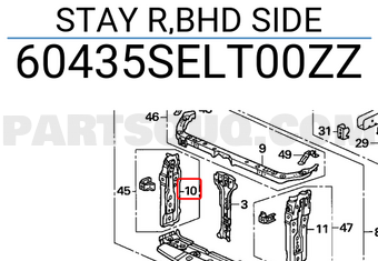 Honda 60435SELT00ZZ STAY R,BHD SIDE