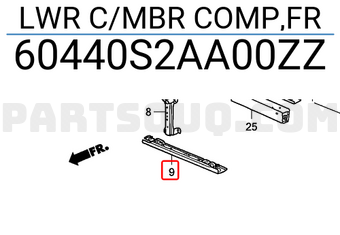 Honda 60440S2AA00ZZ LWR C/MBR COMP,FR