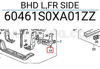 Honda 60461S0XA01ZZ BHD L,FR SIDE