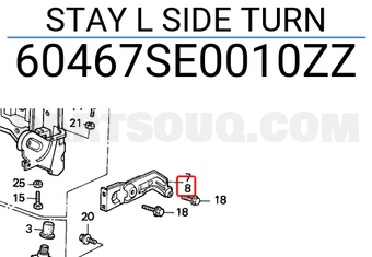 Honda 60467SE0010ZZ STAY L SIDE TURN