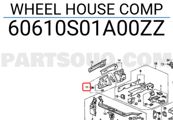 Honda 60610S01A00ZZ WHEEL HOUSE COMP