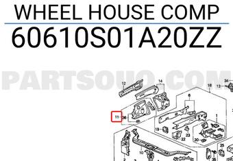 Honda 60610S01A20ZZ WHEEL HOUSE COMP