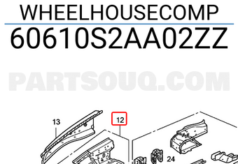 Honda 60610S2AA02ZZ WHEELHOUSECOMP