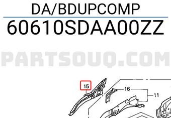 Honda 60610SDAA00ZZ DA/BDUPCOMP