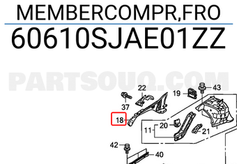 Honda 60610SJAE01ZZ MEMBERCOMPR,FRO