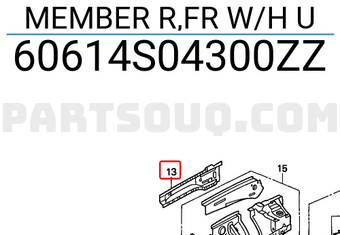 Honda 60614S04300ZZ MEMBER R,FR W/H U