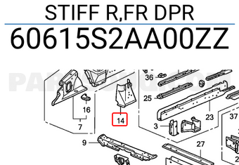 Honda 60615S2AA00ZZ STIFF R,FR DPR