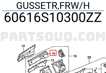 Honda 60616S10300ZZ GUSSETR,FRW/H