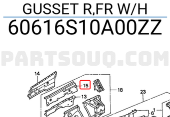 Honda 60616S10A00ZZ GUSSET R,FR W/H