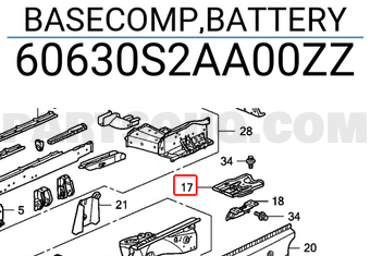 Honda 60630S2AA00ZZ BASECOMP,BATTERY