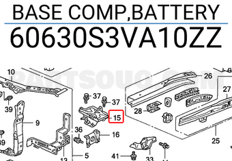 Honda 60630S3VA10ZZ BASE COMP,BATTERY
