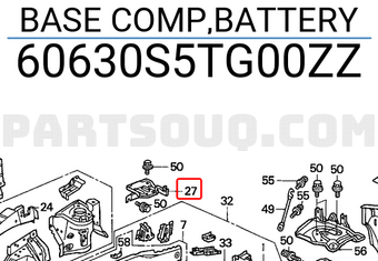 Honda 60630S5TG00ZZ BASE COMP,BATTERY