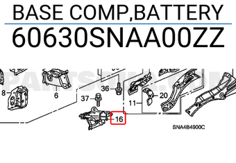 Honda 60630SNAA00ZZ BASE COMP,BATTERY