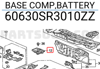 Honda 60630SR3010ZZ BASE COMP,BATTERY