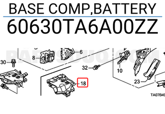 Honda 60630TA6A00ZZ BASE COMP,BATTERY