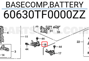Honda 60630TF0000ZZ BASECOMP,BATTERY
