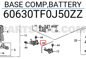 Honda 60630TF0J50ZZ BASE COMP,BATTERY