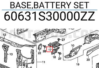 Honda 60631S30000ZZ BASE,BATTERY SET