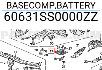 Honda 60631SS0000ZZ BASECOMP,BATTERY