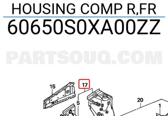 Honda 60650S0XA00ZZ HOUSING COMP R,FR