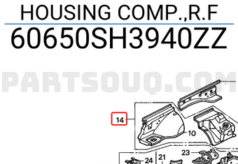 Honda 60650SH3940ZZ HOUSING COMP.,R.F
