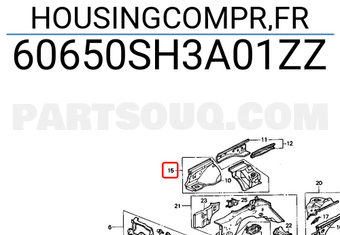 Honda 60650SH3A01ZZ HOUSINGCOMPR,FR