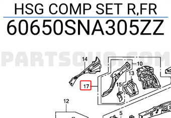 Honda 60650SNA305ZZ HSG COMP SET R,FR