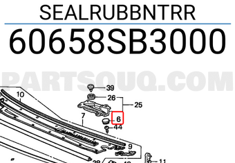 Honda 60658SB3000 SEALRUBBNTRR