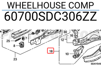 Honda 60700SDC306ZZ WHEELHOUSE COMP