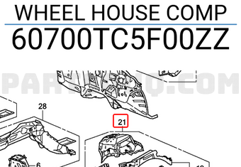 Honda 60700TC5F00ZZ WHEEL HOUSE COMP