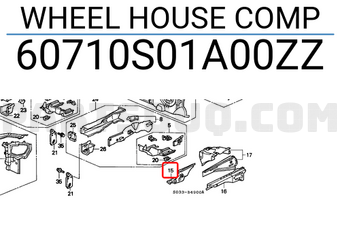 Honda 60710S01A00ZZ WHEEL HOUSE COMP