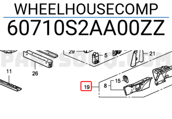 Honda 60710S2AA00ZZ WHEELHOUSECOMP