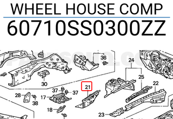Honda 60710SS0300ZZ WHEEL HOUSE COMP