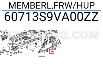 Honda 60713S9VA00ZZ MEMBERL,FRW/HUP