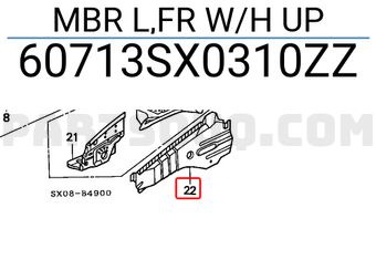 Honda 60713SX0310ZZ MBR L,FR W/H UP