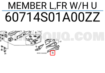 Honda 60714S01A00ZZ MEMBER L,FR W/H U