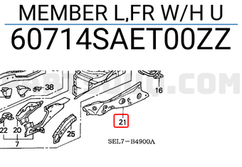 Honda 60714SAET00ZZ MEMBER L,FR W/H U