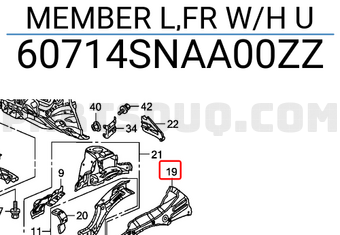 Honda 60714SNAA00ZZ MEMBER L,FR W/H U