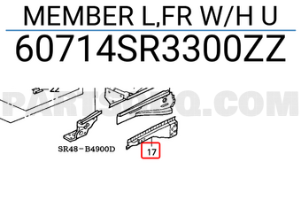 Honda 60714SR3300ZZ MEMBER L,FR W/H U