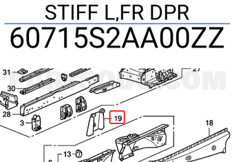 Honda 60715S2AA00ZZ STIFF L,FR DPR