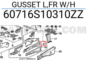 Honda 60716S10310ZZ GUSSET L,FR W/H